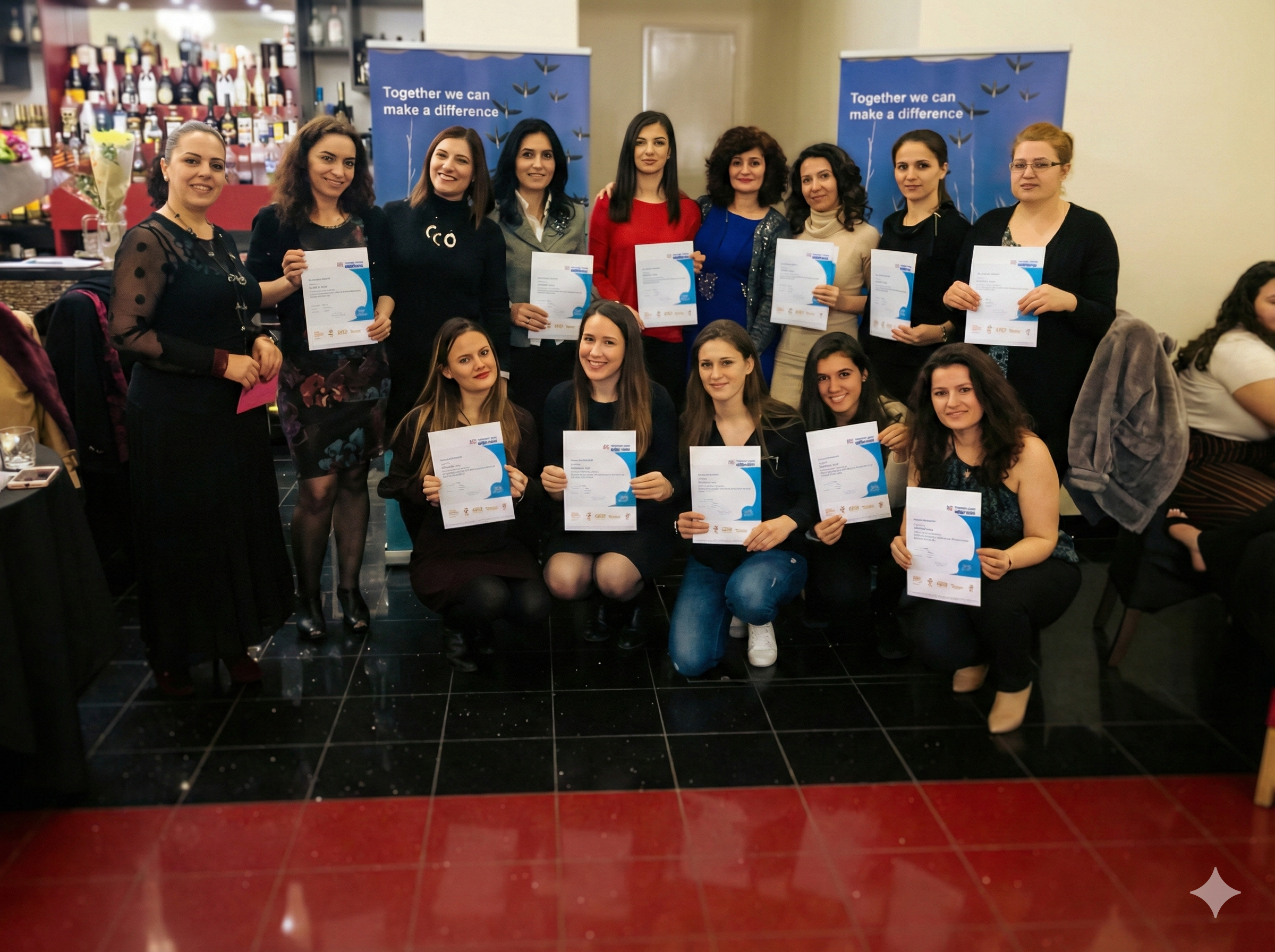 Volunteer teaching adult learners in East London